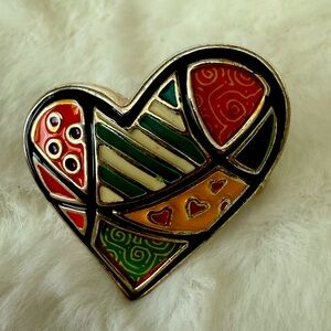 Kole Multi Color Patchwork Stretch Heart Ring